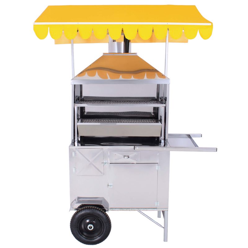 Carrinho de Churrasquinho Espetinho 80cm de Churrasqueira Inox Marca R2